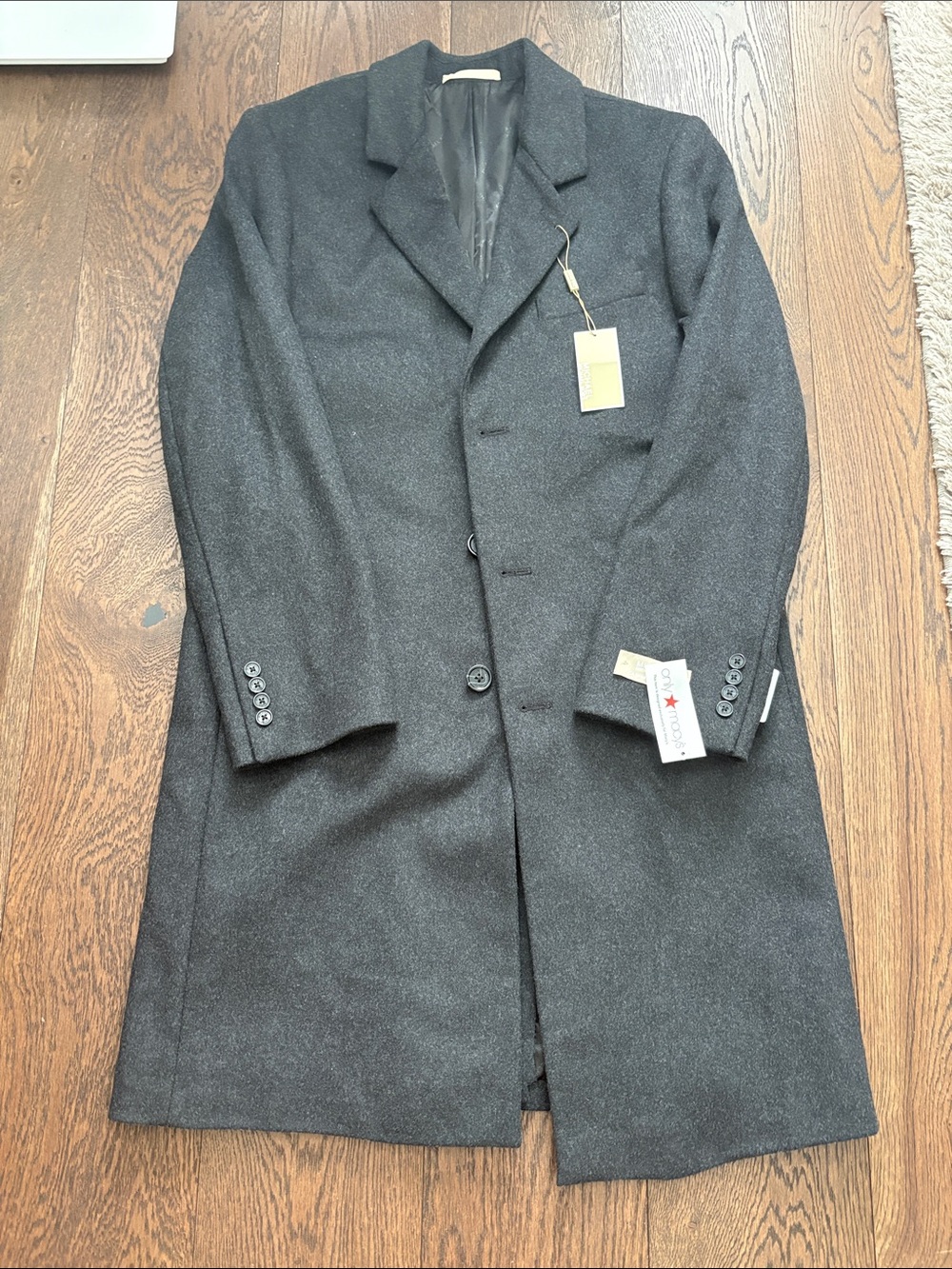 MICHAEL Michael Kors Men's Dark Gray Wool Pea Coat